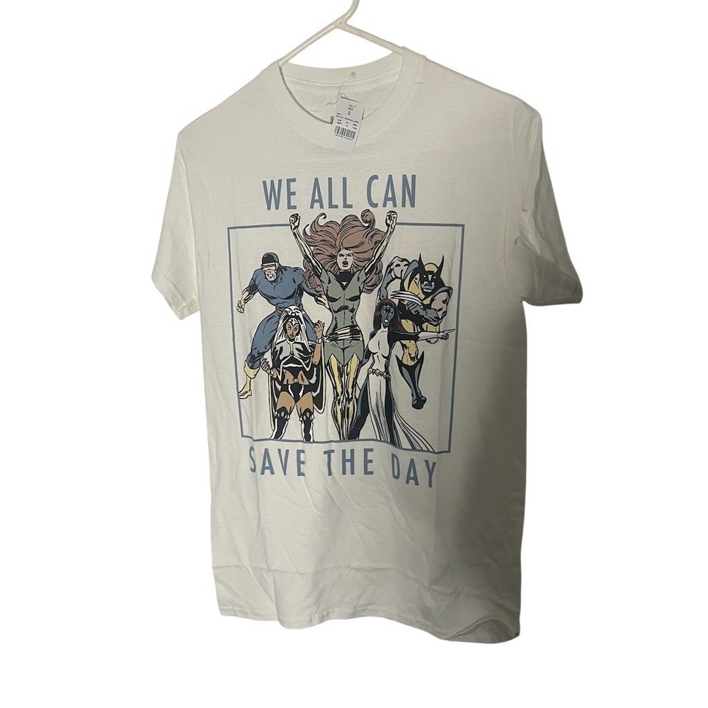 Marvel‎ X-Men Graphic T-Shirt Mens Size S White Crew Neck Short Sleeve